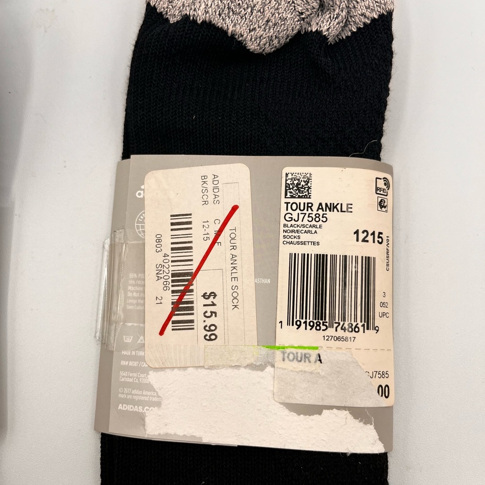 Adidas Primegreen Men's Golf Tour Ankle No Show Sock US 12.5-15 LOT of TWO NWT‎ - Picture 3 of 5